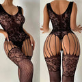 Women's Sexy Lingerie Bra Set Erotic Crotchless Underwear Fishnet Bodysuit Transparent Mesh Hollow Bodystockings Adult Underwear