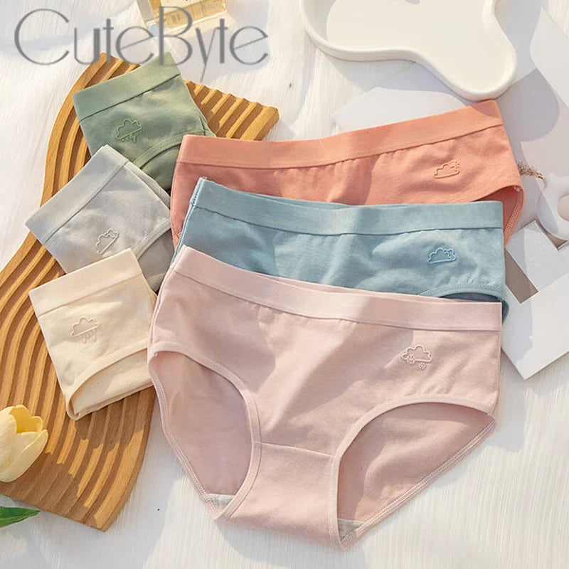 3Pcs Women's Cotton Underwear Panty Cute Sexy Panties Female Seamless Underpants Solid Color Panty Intimates Women Lingerie S-XL