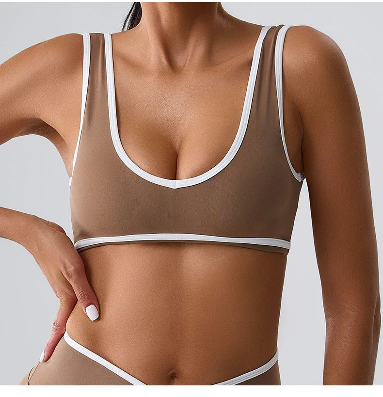 Women Sport Bras Splicing Fitness Tank Breathable Women Underwear Yoga Tops Bra Crop Top Gym Wear Women Push Up Workout Clothes