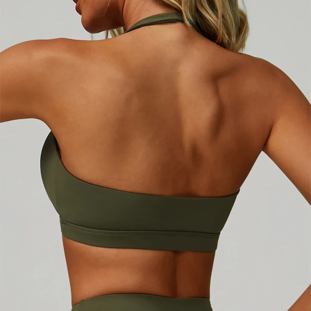 Woman Bra Gym Underwear Yoga Sport Bra Outdoor Jogging Hanging Neck Shoulder Strap Fitness Sports Bra Breathable Sexy Female Top