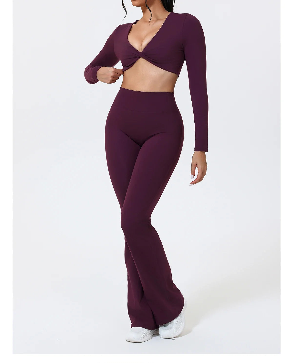 Hearuisavy Summer Woman Workout Flared Pants Leggings Pilates Fitness Trousers High Waist Butt Lifting Yoga Bell-Bottom Pants