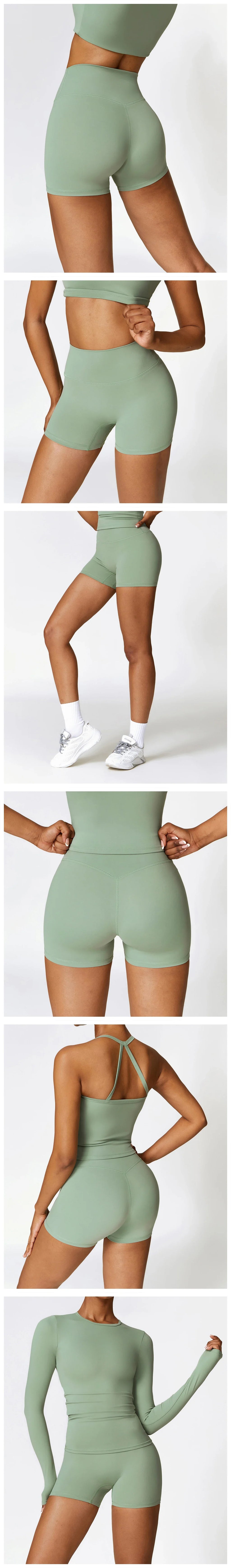 Yoga Shorts Women Summer Fitness Shorts Running Cycling Shorts Breathable Sports Leggings High Waist Summer Workout Gym Shorts