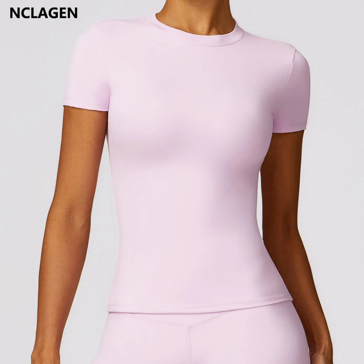 NCLAGEN Gym Top Women Short Sleeve Workout Clothes Sports T Shirt Femme Fitness Activewear Running Accessories Yoga Tight Tops