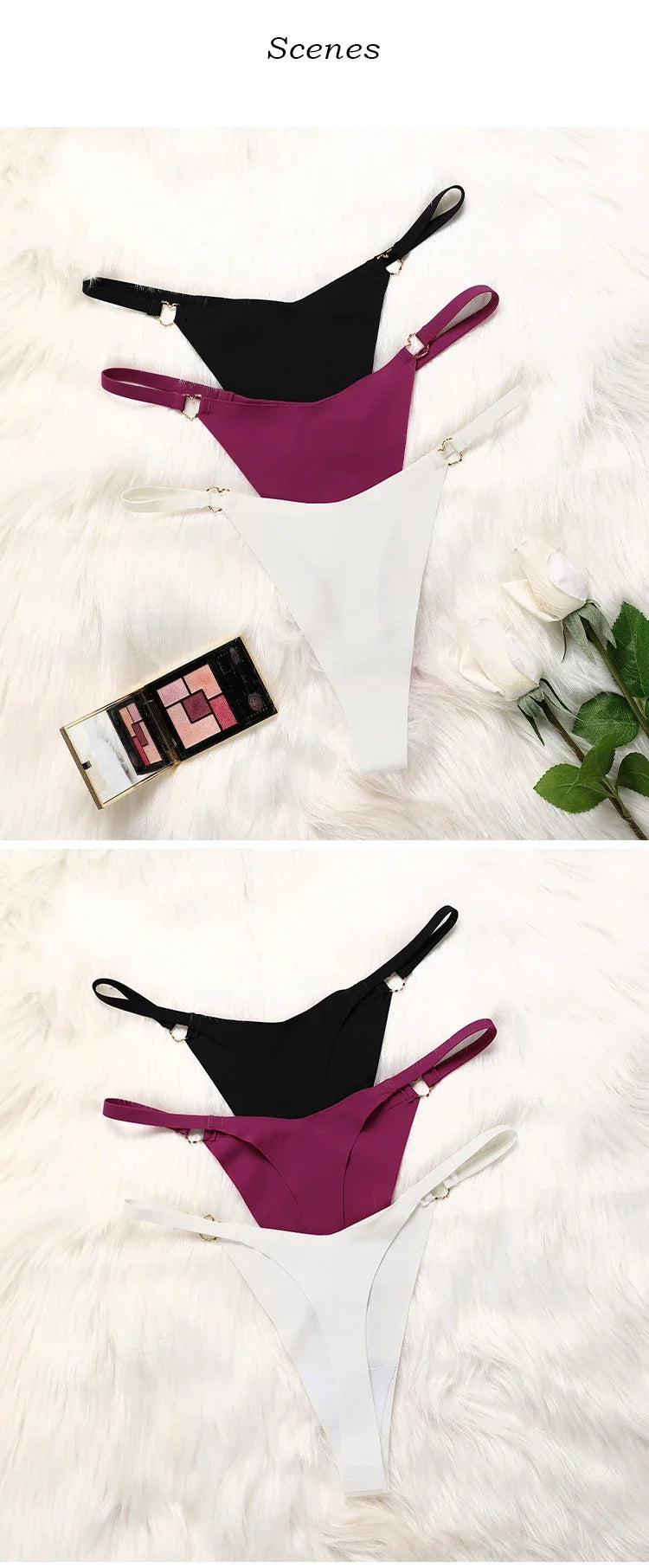 Iron Ring Ice Silk Sexy Women G String Briefs Panties Girls Underwear Thong Underpants Seamless Lingerie Plus Size S-XL