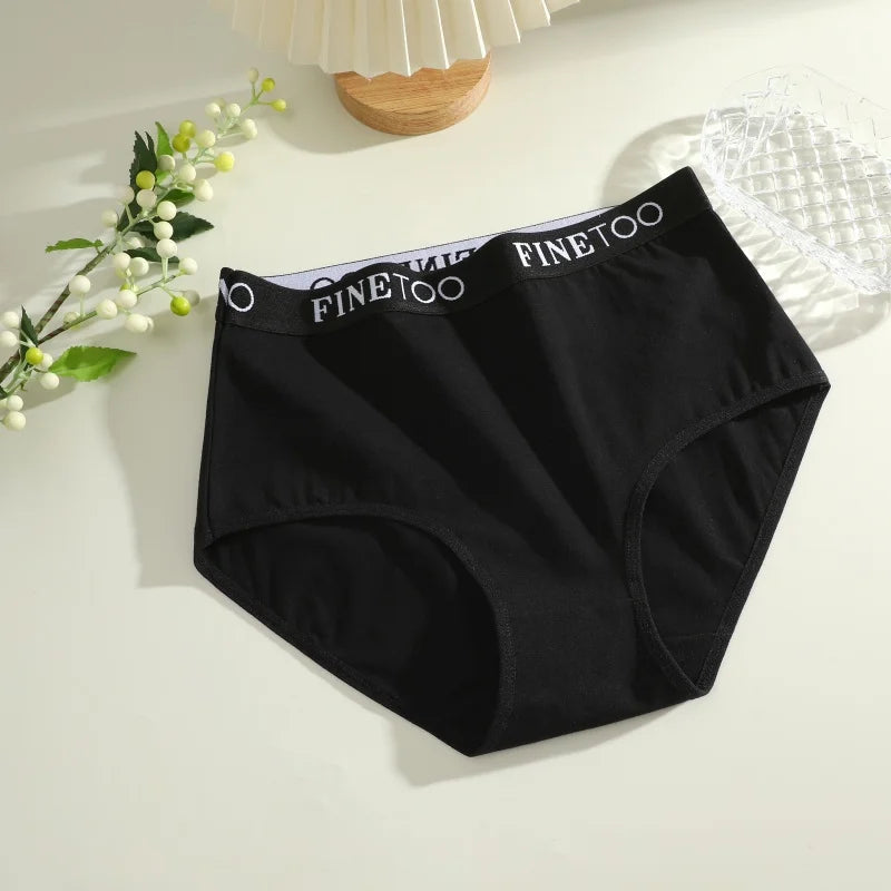 Finetoo 3Pcs Women's Seamless Cotton Briefs Women Plus SizePanties Breathable Underwear Female Low Waist Soft Lingerie S-XXL