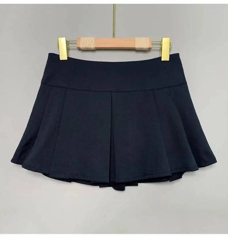 WOMENGAGA Korea Style Sexy Slim High Waist Strap A-line Half Length Skirt Fashion Women Skorts JK Sweet 2023 New  OW3W
