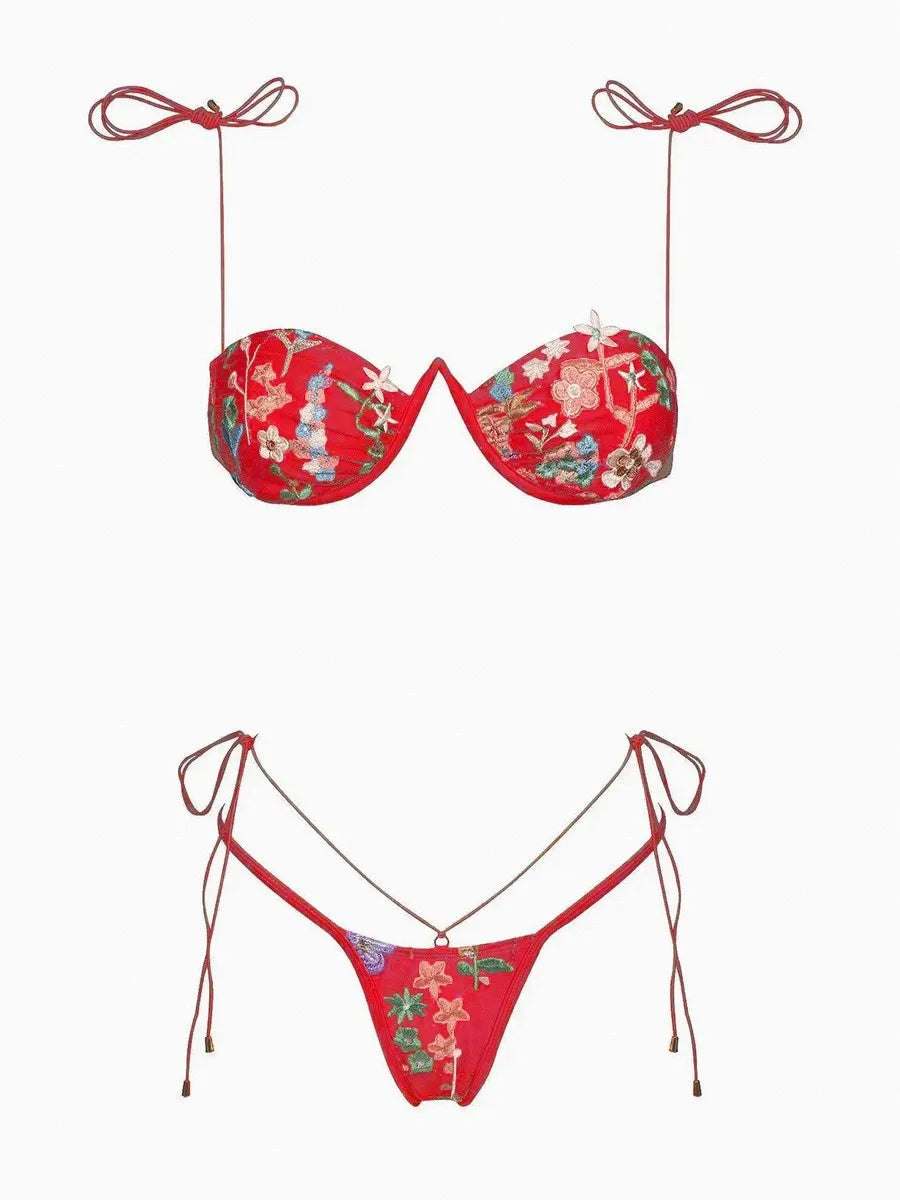 2026 Push Up Bikinis Women Swimsuits Female Swimwear Micro Bikini Set Bathing Suit Swimming Suits Beachwear Embroidery Biquini