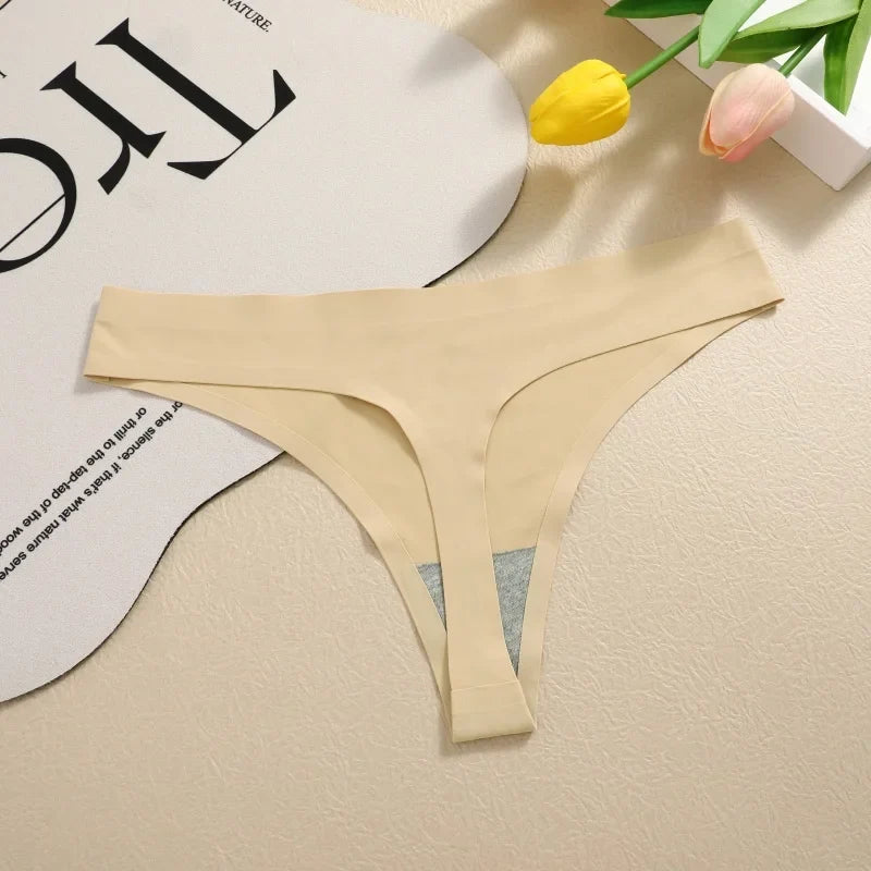 5Pcs/Set Seamless Ultra-thin panties Maillard Panties Women Ice Silk Underwear Sexy Panty Low Waist G-string Female Solid Panty