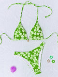 Micro Bikini 2026 Push Up Women Swimsuits Sexy Swimwear Brazilian Bikini Set Biquini Print Swimsuit Summer Brown Beachwear
