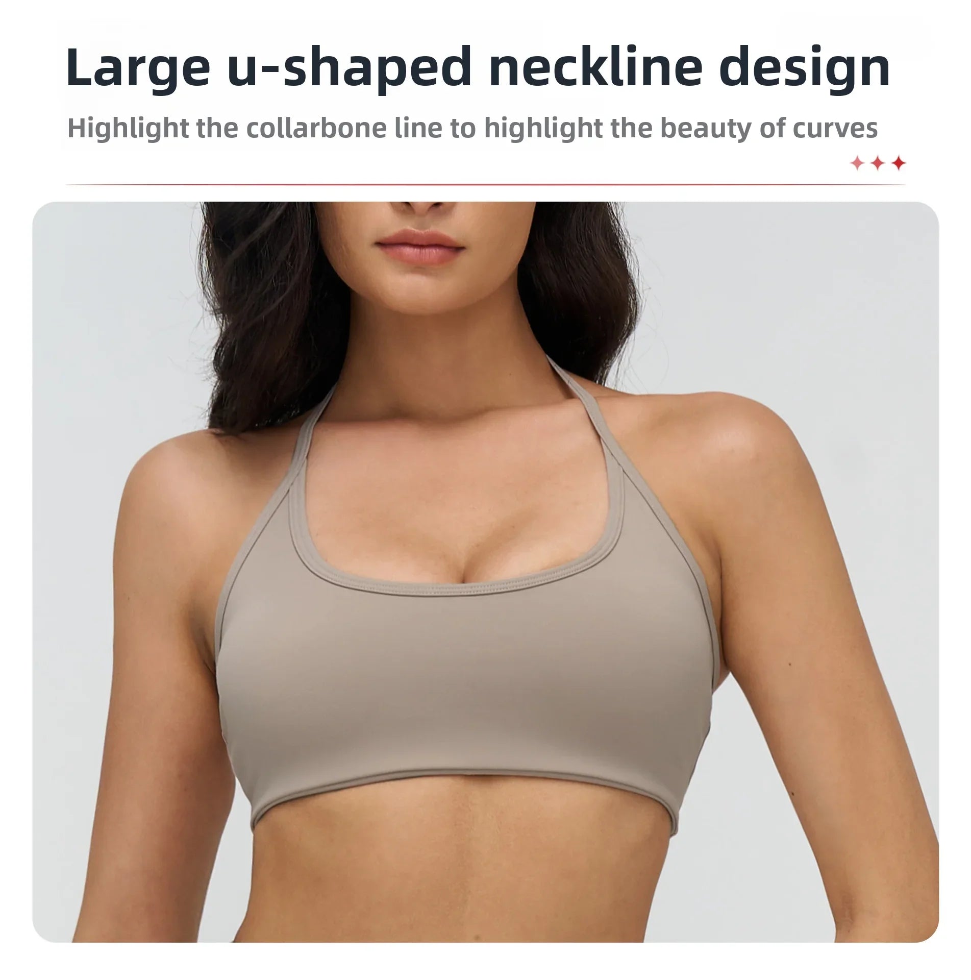 Neck Hanging Sports Bra High Support Women Push Up Bra Summer Gym Clothes Fitness Halter Top Quick Dry Running Workout Underwear