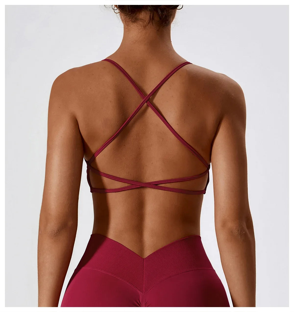 Women Cross Strap Sports Bra Women Push Up Sport Bra Yoga Gym Crop Top Brassiere Fitness Top Seamless Sport Bra Breathable Bras