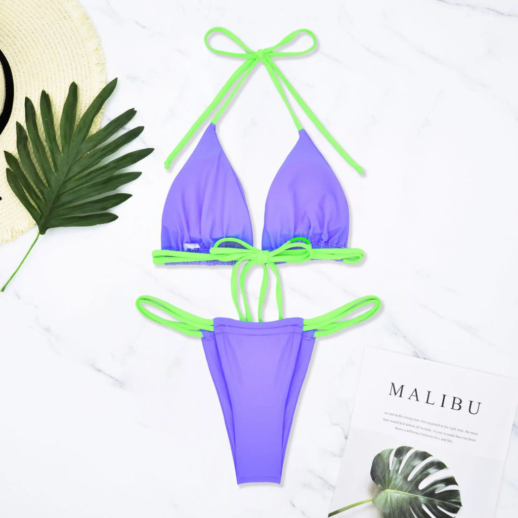 2026 Thong Bathing Suit Sexy Swimsuit Brazilian Bikini Triangle Top Swimwear Women Swimming Suit Bather Biquinis Beachwear