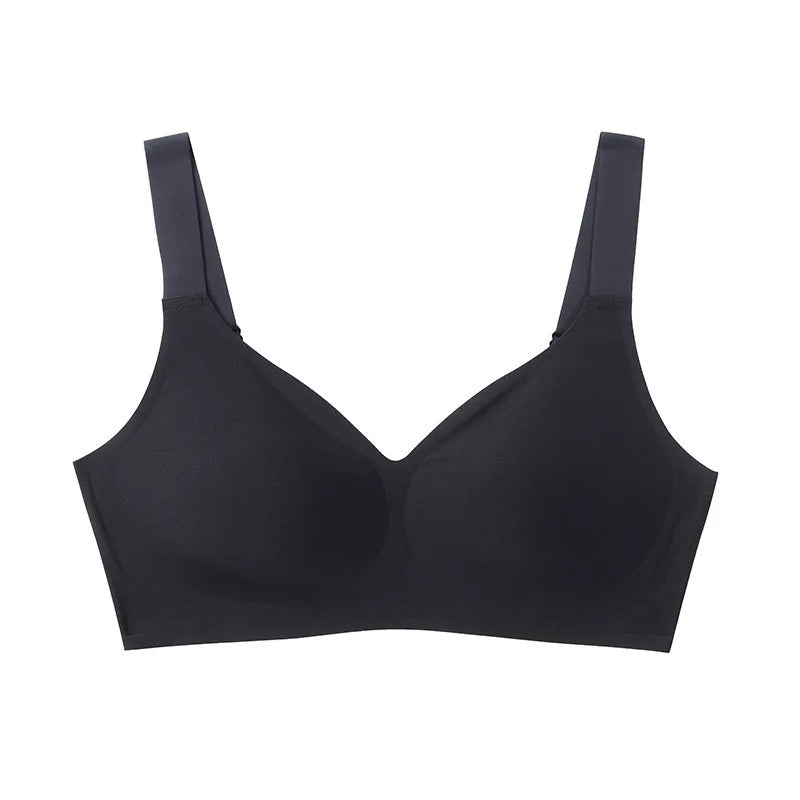 Women's Soft Support Seamless Wire-Free Bra Deep V Thin Bra Push-up Full Cup Comfortable Breathable Solid Color Bra sostén