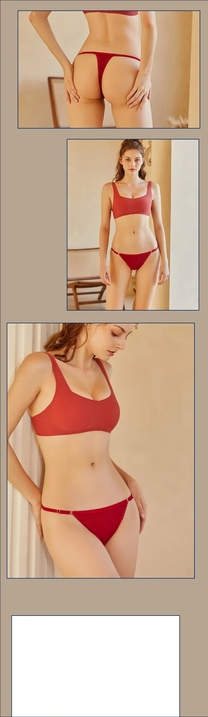 3Pcs G-String Cotton Sexy Women Thongs Adjustable Belt Seamless Panties Breathable Low Waist Lingerie Female Soft Solid Color