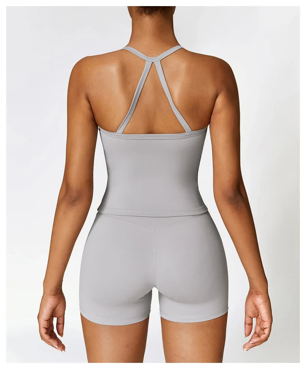 Strappy Sports Bra For Women Gym Workout Tops Sexy Yoga Bra Gather Fitness Push Up Training Running Female Sport Vest