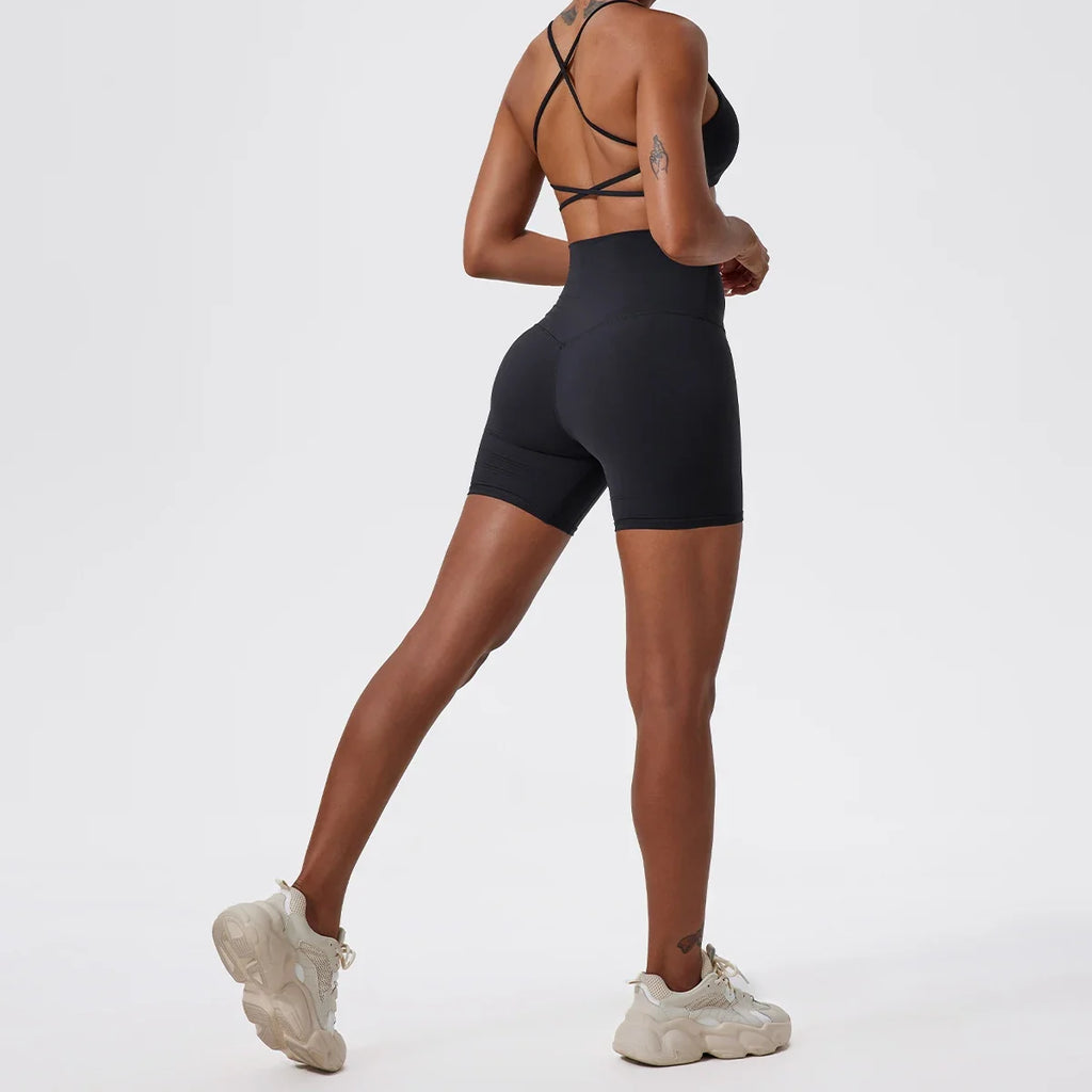 Hearuisavy Summer Soft Sports Shorts Buttock Lift Gym Leggings Women High Waist Yoga Shorts Women Running Cycling Workout Shorts