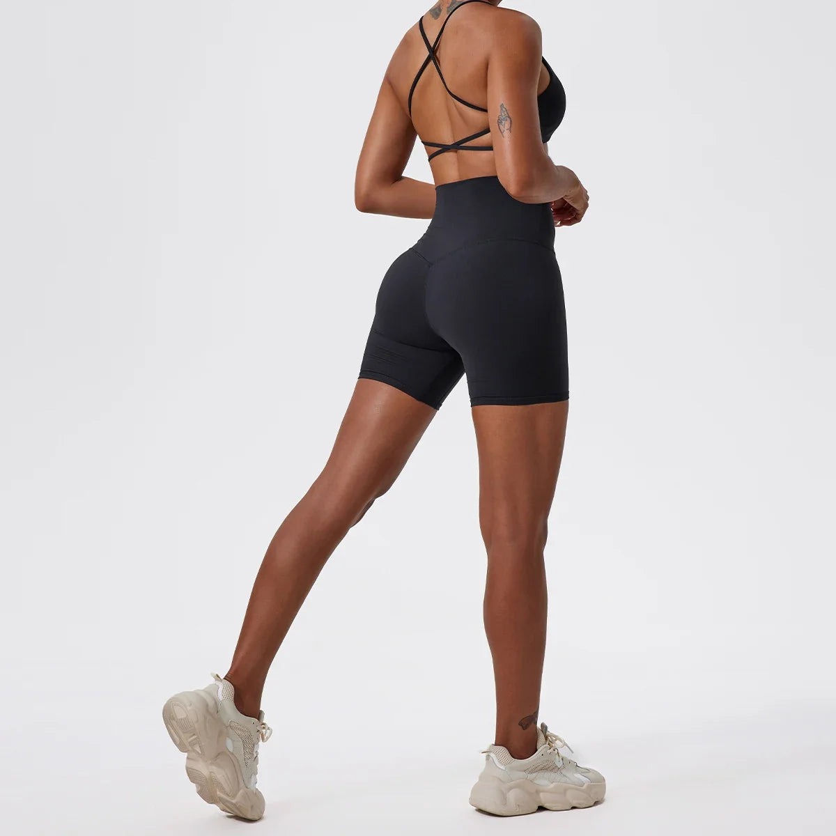 Hearuisavy Summer Soft Yoga Shorts Buttock Lift Gym Leggings Women High Waist Sports Shorts Women Running Workout Shorts Female