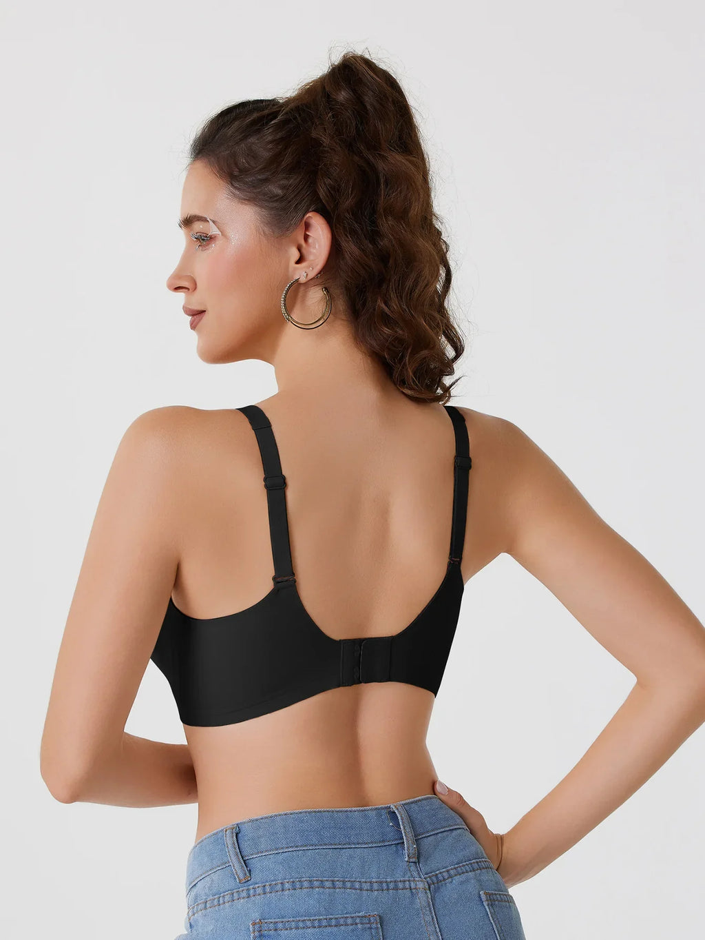 Leopard Print Deep V Seamless Wire-free Everyday Bra Comfortable and Breathable Full Cup Support Pink Leopard Print Bra Sostén