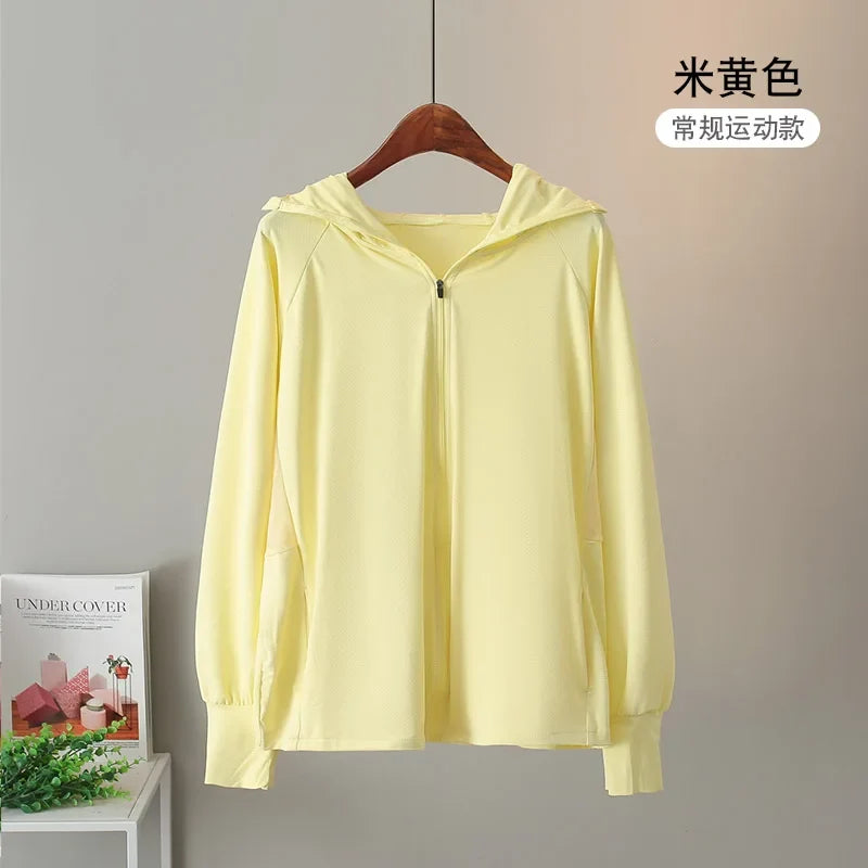 UV Protection Hooded Windbreaker Ice Silk Sun UPF 50+ UV Protection Jacket Big Brim Thin Ice Silk Sun Protection Jackets 4XL 5XL