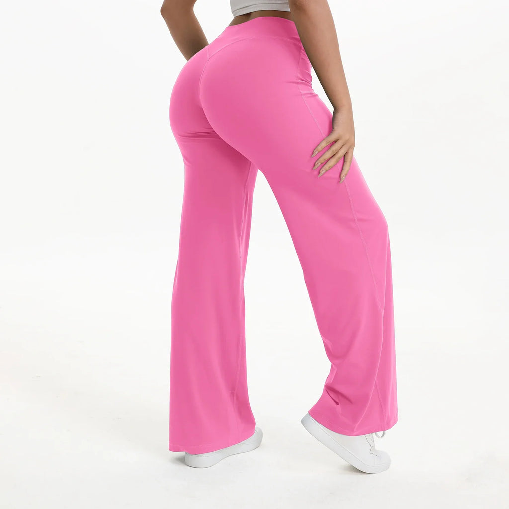 NCLAGEN SoftMotion Straight Leg Bottoms Women's Mid-Waist Yoga Pants GYM Leggings Naked Feel Pilates Running Sports Trousers