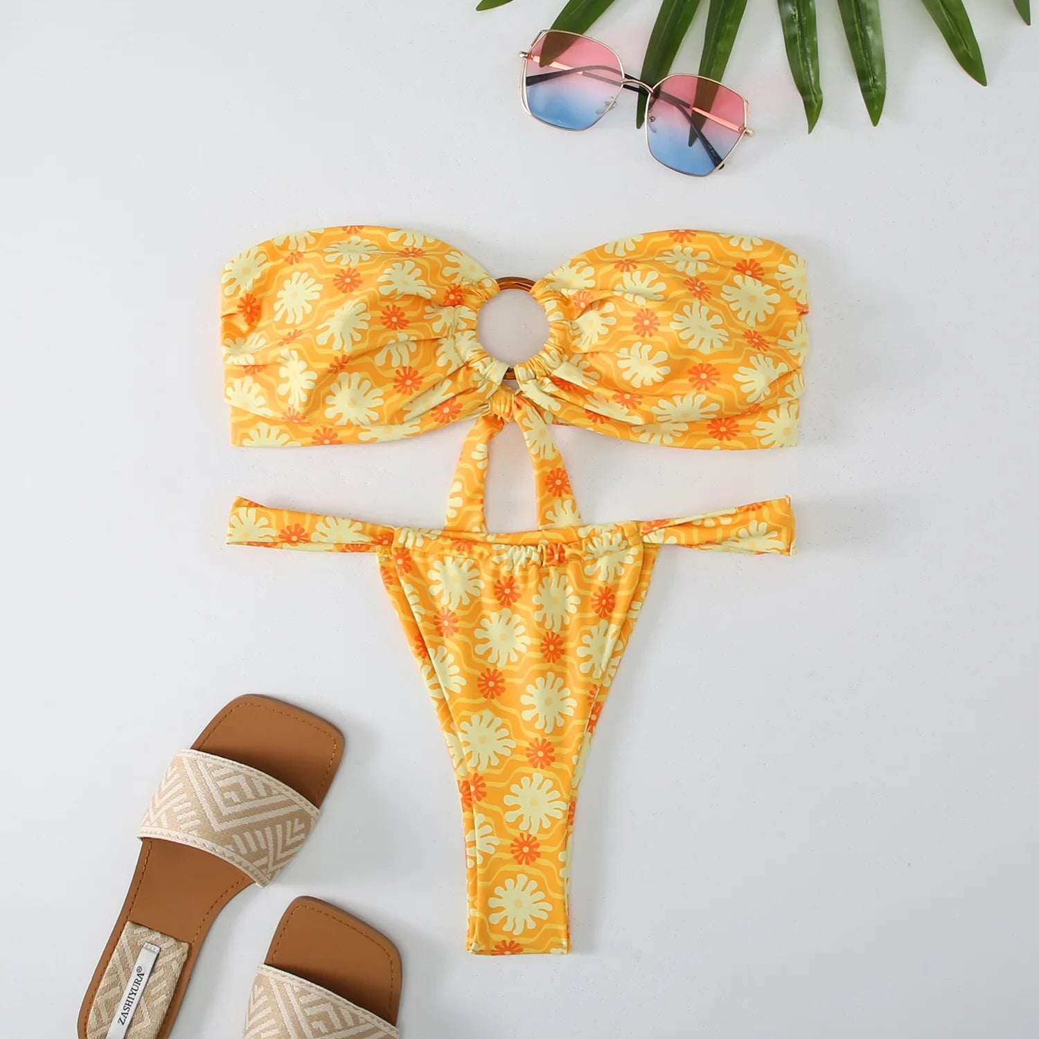 2026 Micro Bikini Women Swimwear Bandeau Swimsuit Woman Female Biquini Thong Bikinis Set Floral Brazilian Bathing Suit Beachwear