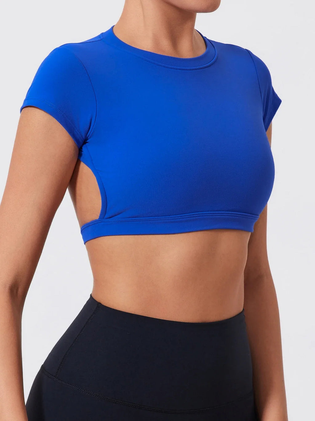 Hearuisavy Summer Sports Shirts Workout Tops Fitness Activewear Quick-Dry Yoga Clothes Sport Crop Tops Backless Gym Top Women