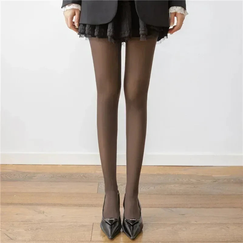 Trendix New Red Stockings Women Bodycon Super Elastic See Through Lace Pantyhose Autumn Sexy Slim Elegant Burgundy Tights Winter