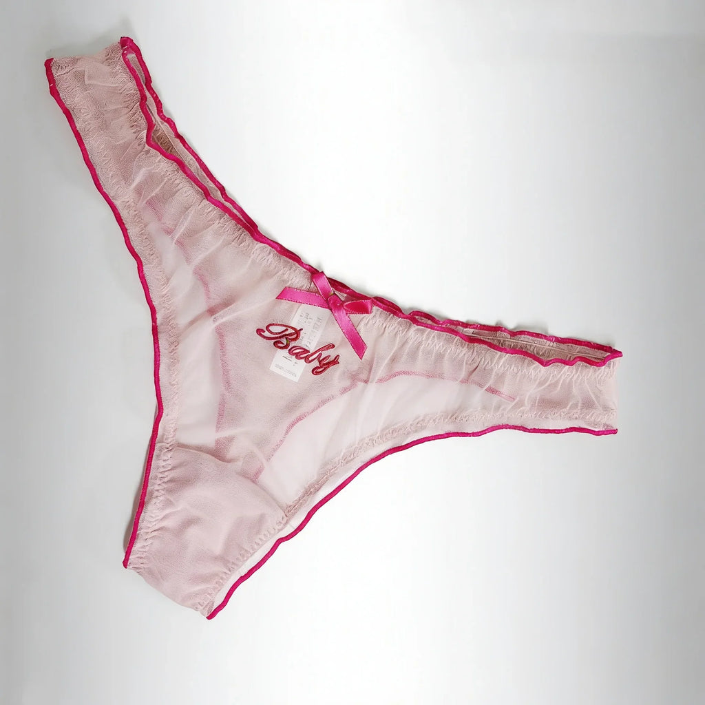 Lace G String Thin Mesh Sexy Girls Panties Women Briefs Thong Hollow Out Underwear Transparent Female Low Waist Lingerie