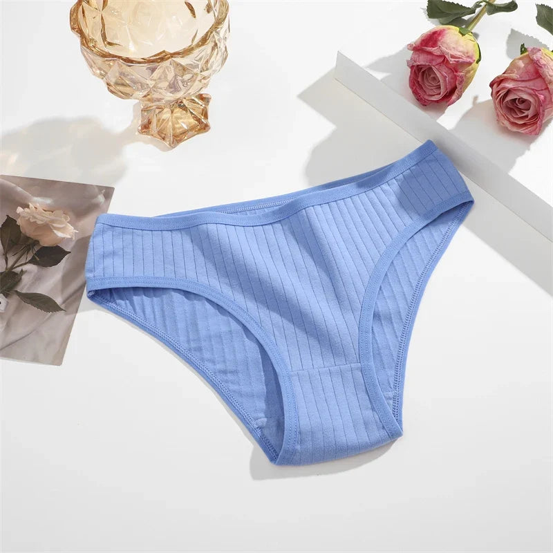 3PCS Women's Cotton Briefs Panties Female Sexy Low Waist Underwear M-XL Breathable Panty Girls Comfortable Intimates Lingerie