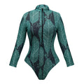 UPF35 Long Sleeved Sunscreen Swimsuit Long Pants Set Women Black Geometry Print Zipper Slim Fit Swimwear Bodysuit Beachwear 2025
