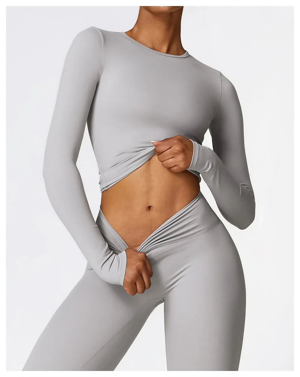 NCLAGEN Long Sleeve Workout Top Gym Pilates Clothes Women Active Wear Sports Shirt Elastic Fitness Yoga Clothing Running Shirts