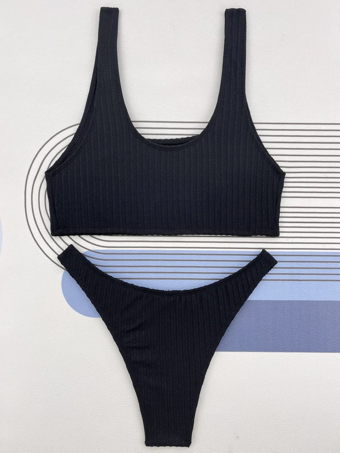 Bikini 2026 Sexy White Black Ribbed Push Up Micro Swimsuit Separate Woman Beach Bathing Suit Two Piece Swimwear Traje De Baño