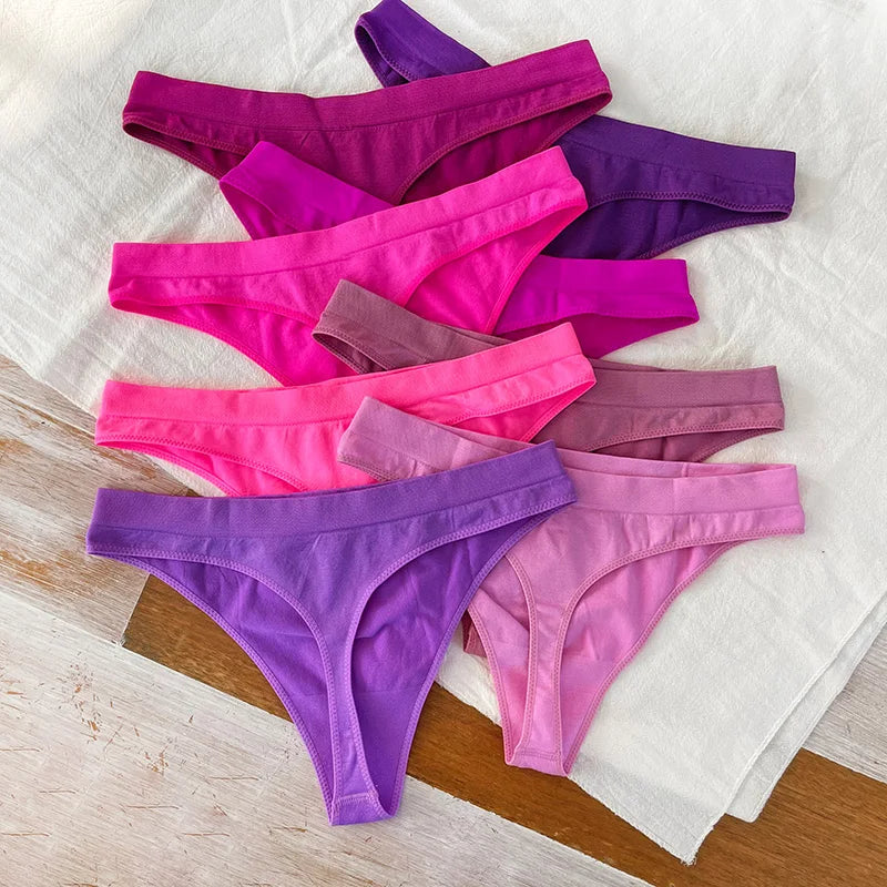 Low Waist Sexy Thong Women Panties G String Seamless Panties Underwear Sports Candy Color Yoga Girls Briefs Femlae Lingerie