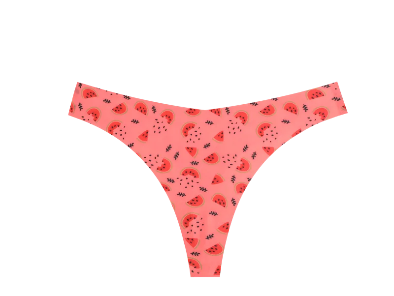 5Pcs Women Ultra-thin Seamless G-string Seamless Print Thongs Sexy Panties Ladies Soft Cute Thongs Female S-XL T-Back Panties