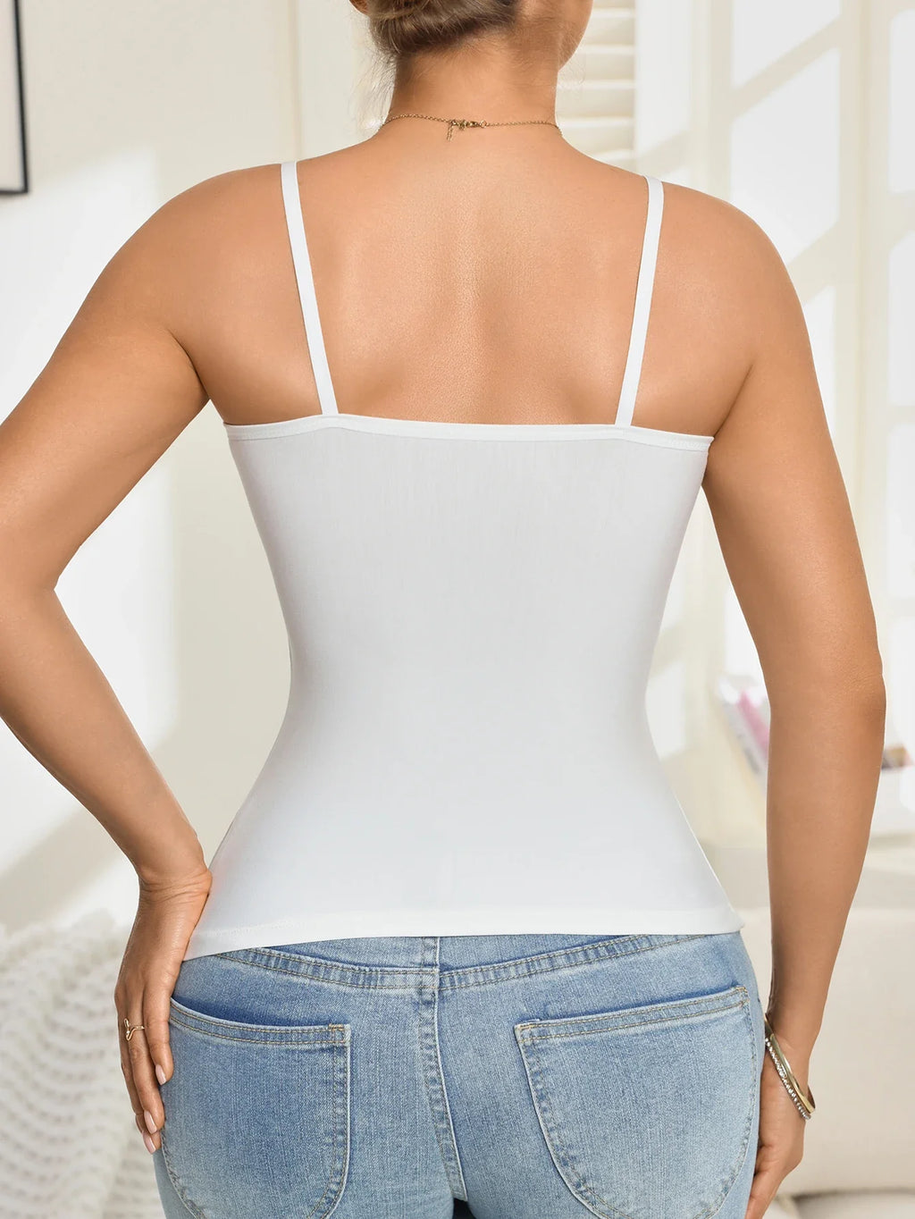 Summer Vest Women's Tank Top Padded Camisole Sleeveless Top Comfortable Adjustable Thin Straps Ladies's Underwear