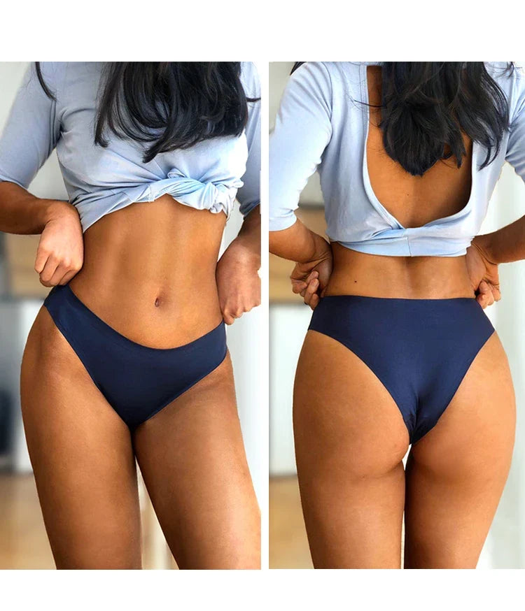 Ice Silk Thong Sexy Women Panties Seamless G String Briefs T Back for Girls Underwear Temptation Ladies Underpants Size M-XXL