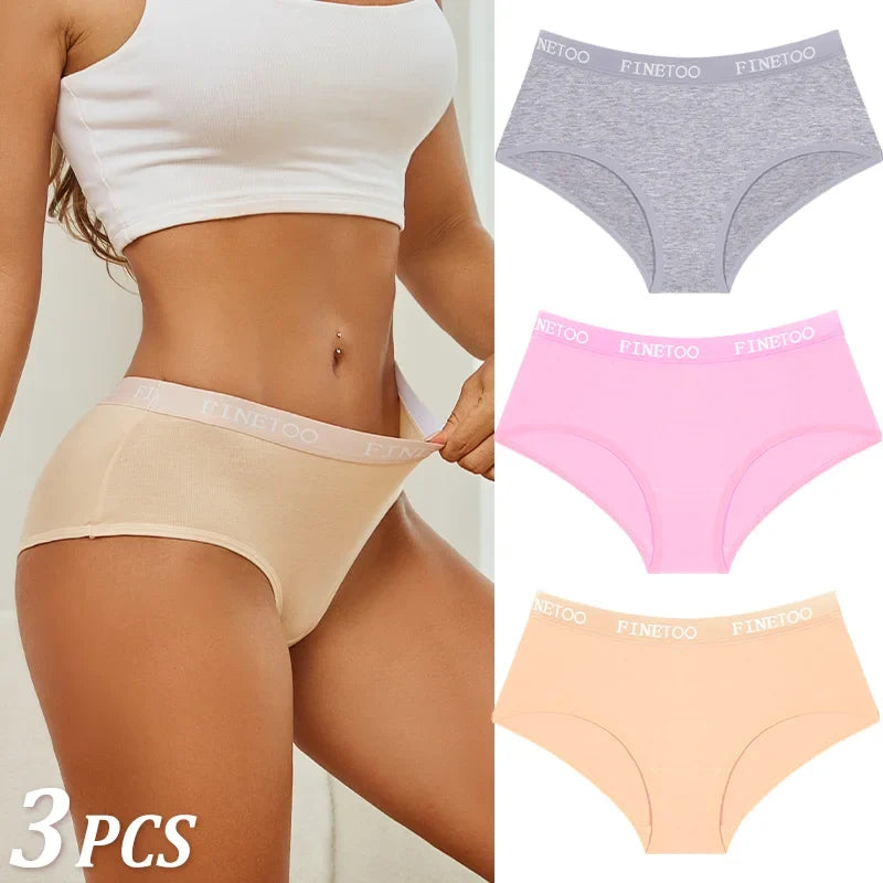 New 3Pcs Women's Cotton Briefs Letter Belt Underwear Women Panties Sexy Breathable Briefs Female Stretch Ladies Soft Lingerie