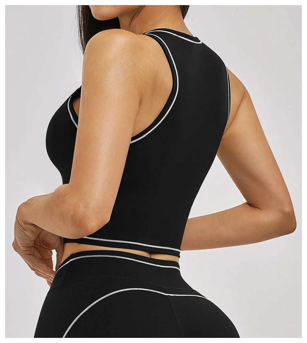 High Strength Sports Bra Anti-Sweat Fitness Top Women Yoga Bra Shockproof Crop Top Push Up Summer Sport Bra Gym Vest Workout Top