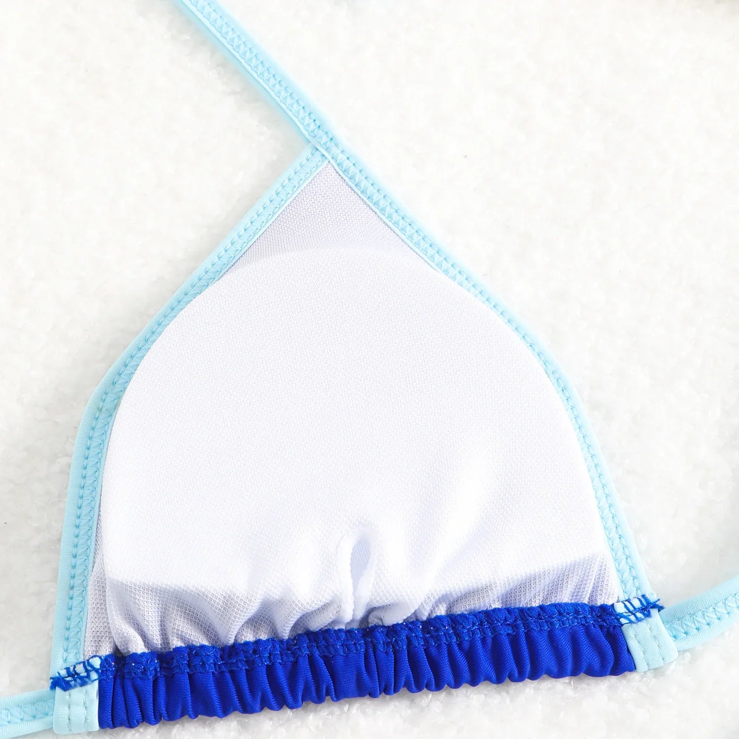 Sexy Micro Bikini 2025 Women Pink Blue Contrast Push Up Tie Side Thong Swimsuit Brazilian Beach Bandage Bathing Suit Swimwear