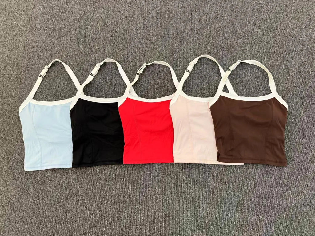 Hanging Neck Top Women Sports Bra Push Up Fitness Yoga Bra Color Blocked Underwear Gym Sport Tops Women Running Vest Bralette