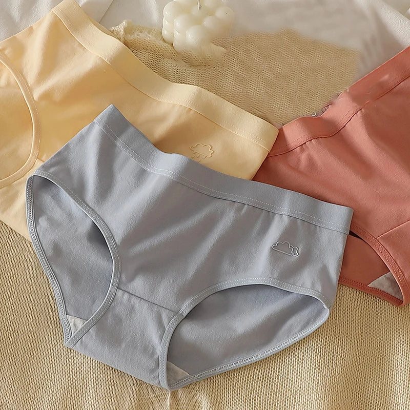 3Pcs Women's Cotton Underwear Panty Cute Sexy Panties Female Seamless Underpants Solid Color Panty Intimates Women Lingerie S-XL