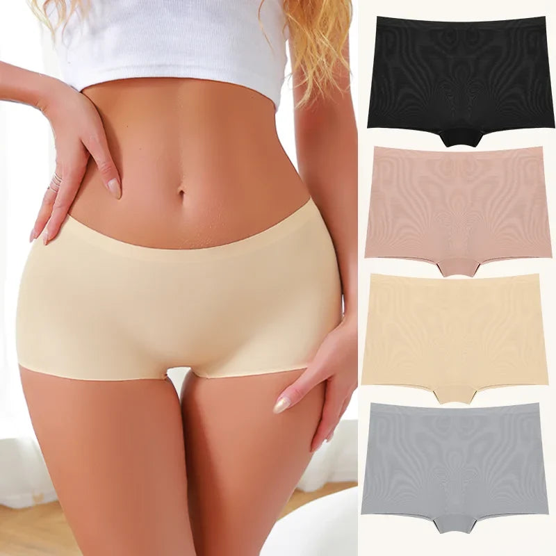 Women's Seamless Panties Sports Boxers Underwear Female Solid Color Comfortable Briefs Cozy Lingerie Intimate Underpants S-XL
