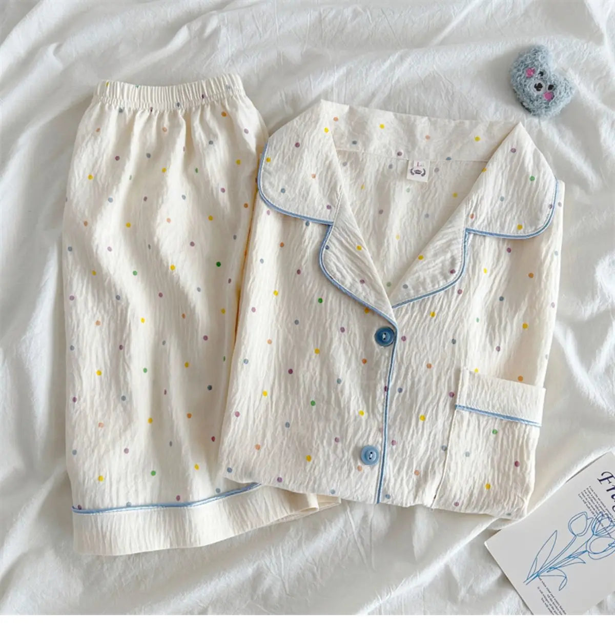 Thin Cotton Women's Short-sleeved Pajamas Set Summer Cute and Casual Sweet and Girly Thin Home Wear Set Sausage Dog Sleepwear