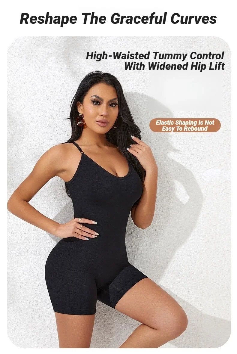 New Bodysuit Shapewear Women Tank Top Tummy Control Full Body Shaper Anti Chafing Shorts Slimming Waist Butt Lifter Seamless