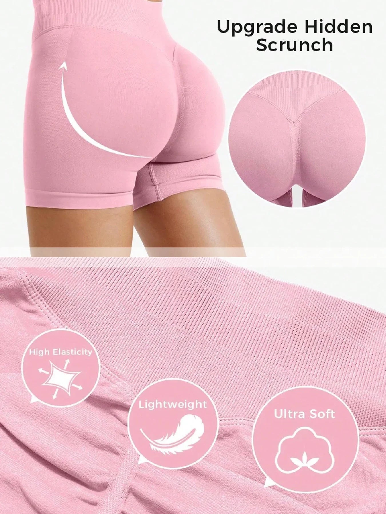 High stretch hip lifting fitness yoga shorts with peach hips and no awkward lines, Pilates medium intensity training shorts