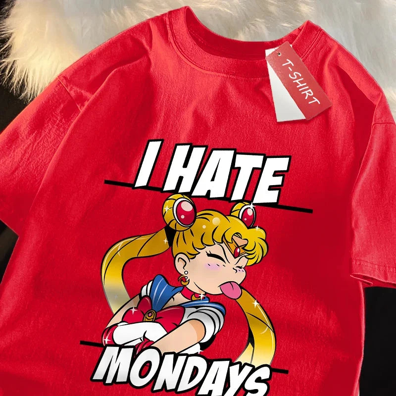 🌙 Sailor Moon Tongue-Out Graphic T-Shirt – Playful Anime Streetwear