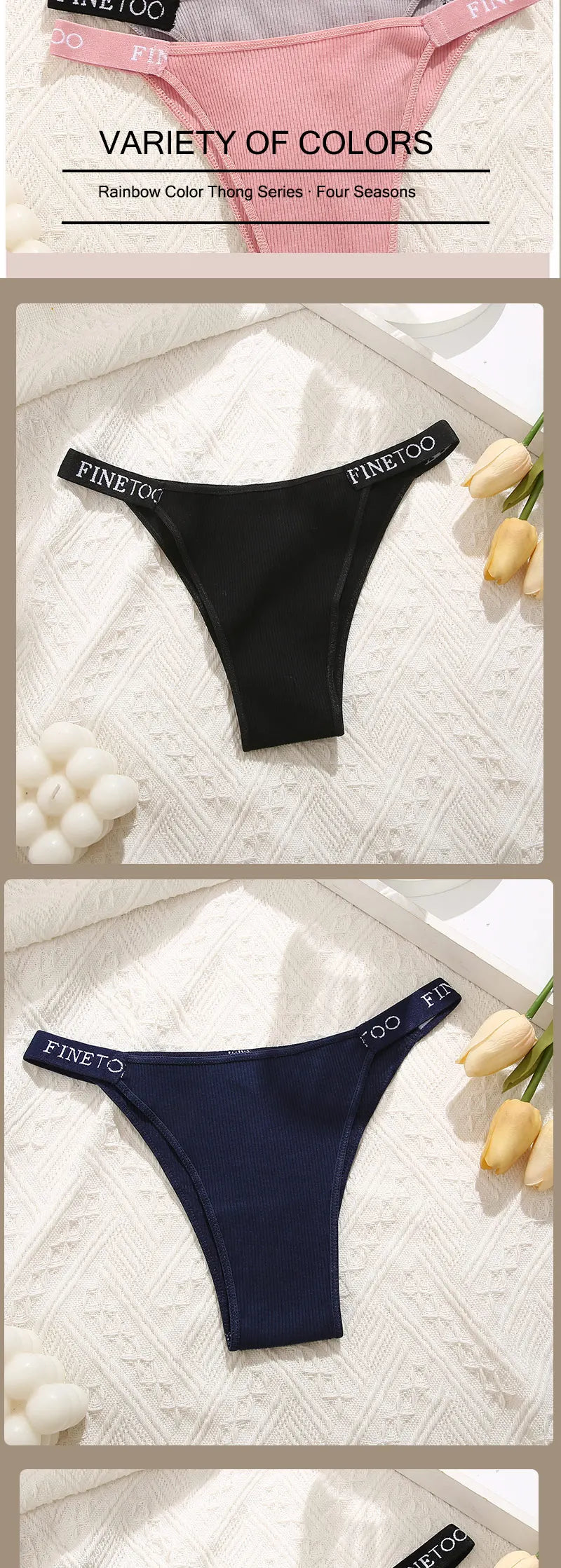 Women Cotton Maillard Brazilian Sexy Panties Breathable Low Waist Female Underwear Soft Solid Color Intimates High Elastic Linge