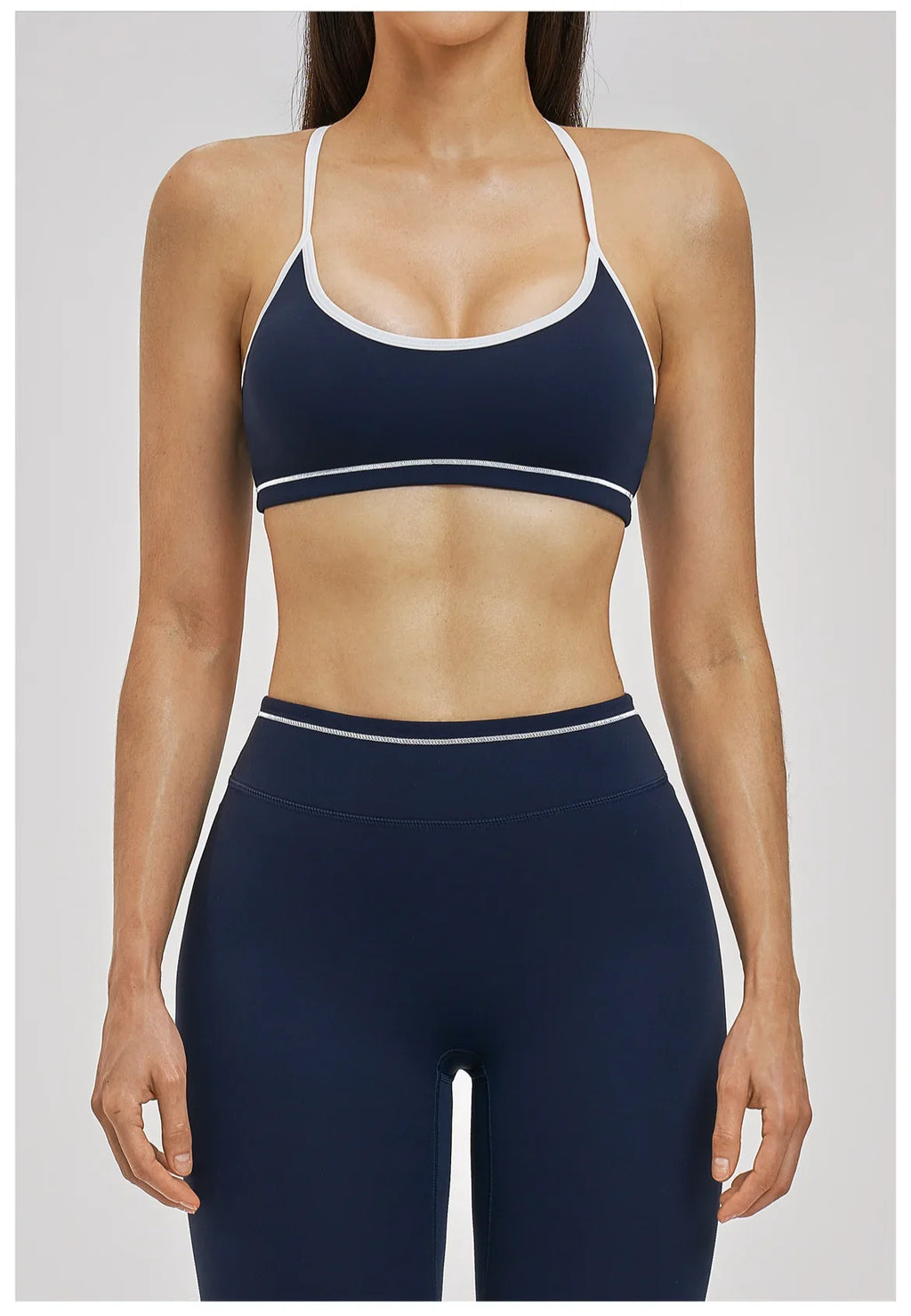 Yoga Bra U-Shaped Adjustable Shoulder Strap Cross Back Women Fitness Sports Bra Top Gym Yoga Athletic Tight Workout Jog Soft Pad