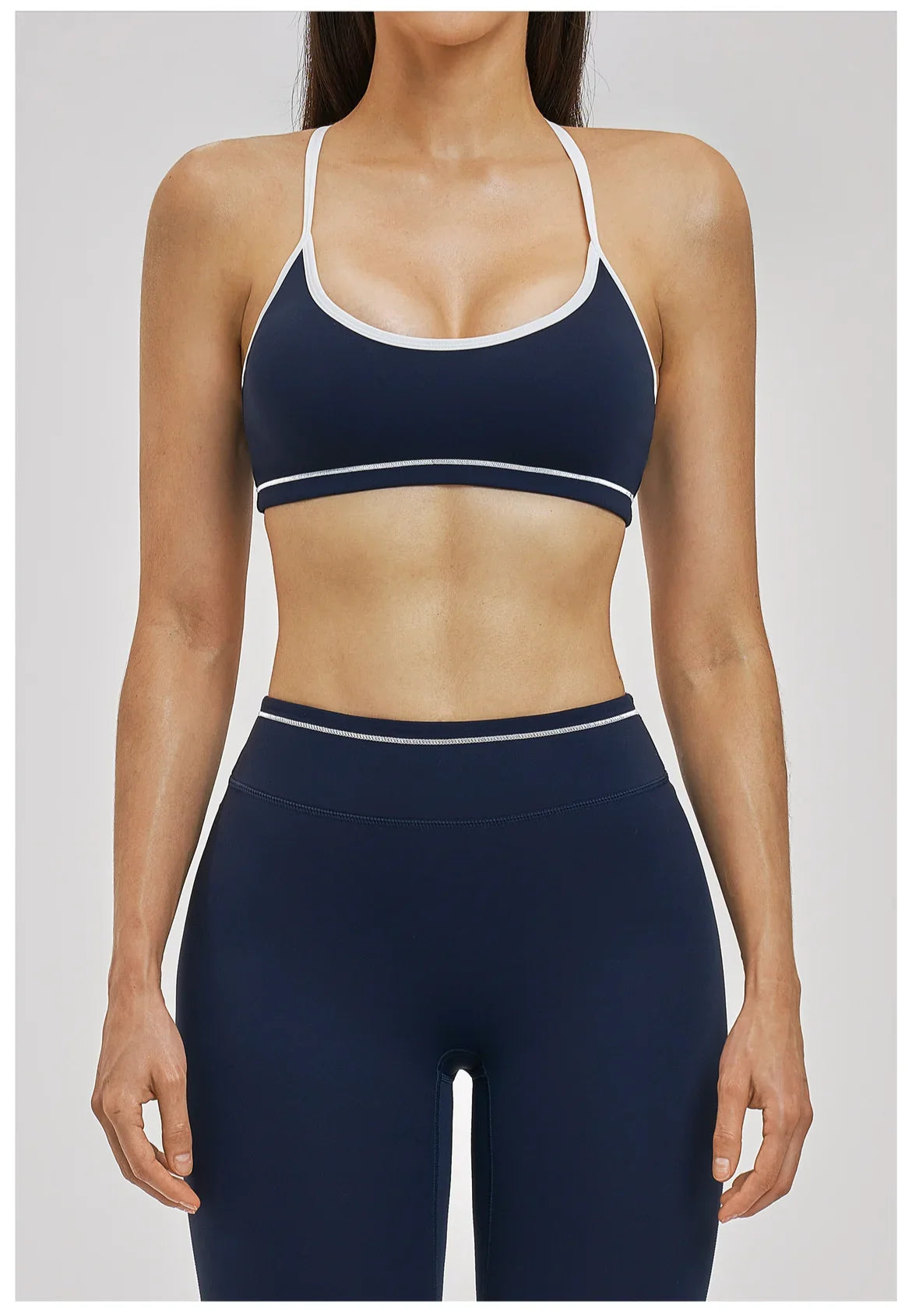 Yoga Bra U-Shaped Adjustable Shoulder Strap Cross Back Women Fitness Sports Bra Top Gym Yoga Athletic Tight Workout Jog Soft Pad