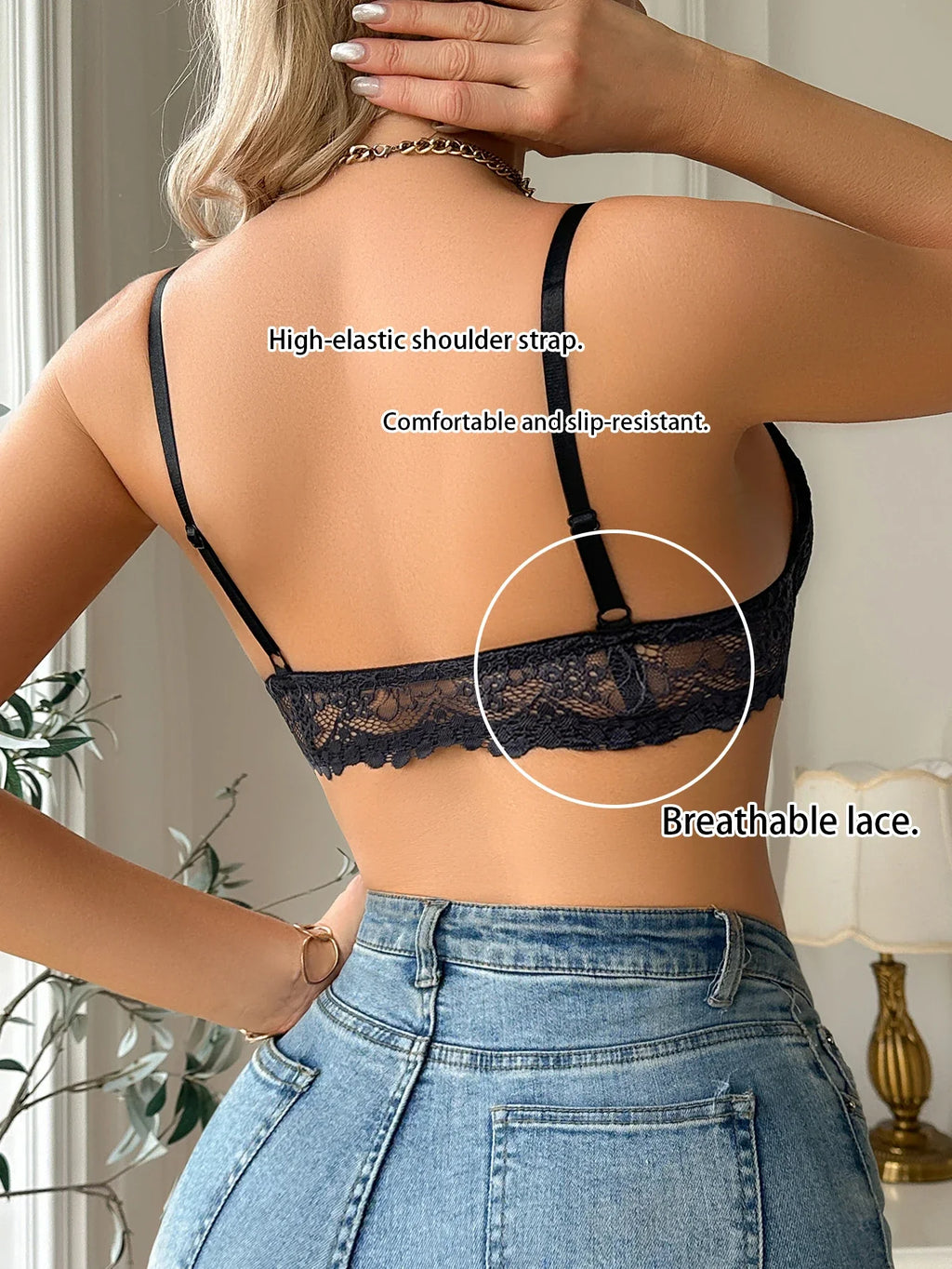 Modern Women's Lace Bra, Sexy Front-Clasp Push-Up Bra, Non-Padded, Breathable, Comfortable, Elegant, Sexy Lingerie Top